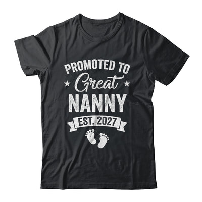 Promoted To Great Nanny Est 2027 Pregnancy Announcement Shirt & Tank Top | teecentury