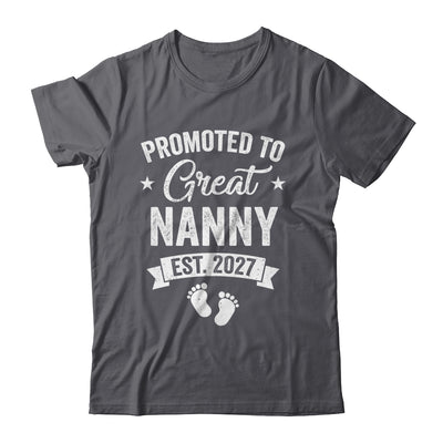 Promoted To Great Nanny Est 2027 Pregnancy Announcement Shirt & Tank Top | teecentury