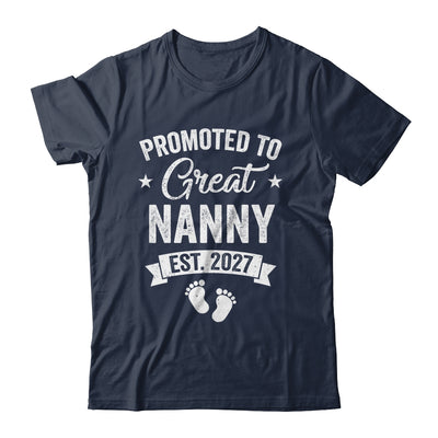 Promoted To Great Nanny Est 2027 Pregnancy Announcement Shirt & Tank Top | teecentury