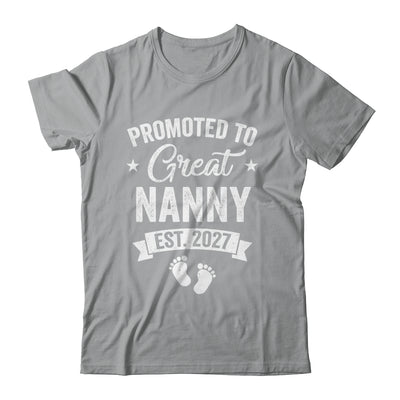 Promoted To Great Nanny Est 2027 Pregnancy Announcement Shirt & Tank Top | teecentury