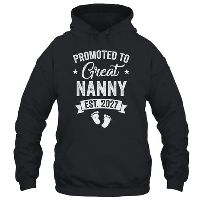 Promoted To Great Nanny Est 2027 Pregnancy Announcement Shirt & Tank Top | teecentury