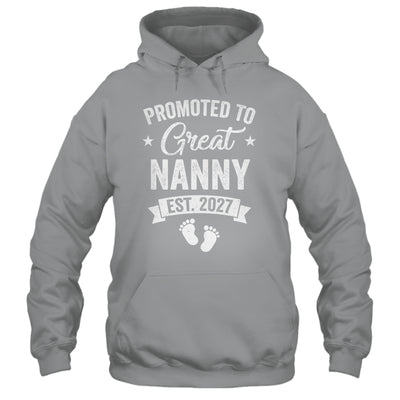 Promoted To Great Nanny Est 2027 Pregnancy Announcement Shirt & Tank Top | teecentury