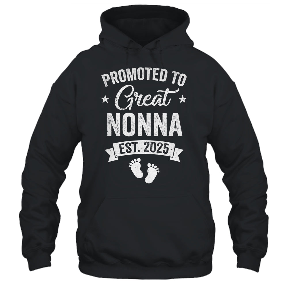 Promoted To Great Nonna Est 2025 Pregnancy Announcement Shirt & Tank Top | teecentury