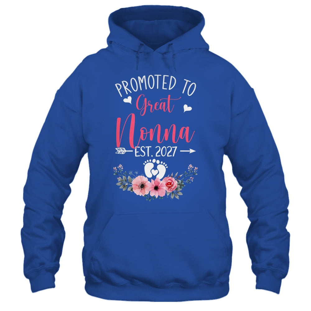 Promoted To Great Nonna Est 2027 Mothers Day Shirt & Tank Top | teecentury