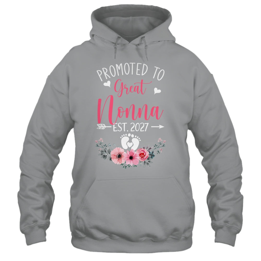 Promoted To Great Nonna Est 2027 Mothers Day Shirt & Tank Top | teecentury