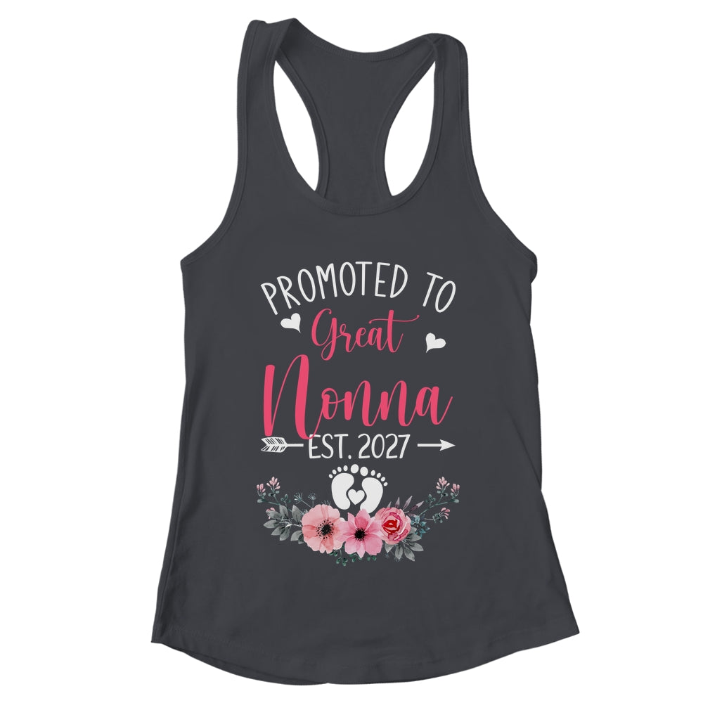 Promoted To Great Nonna Est 2027 Mothers Day Shirt & Tank Top | teecentury
