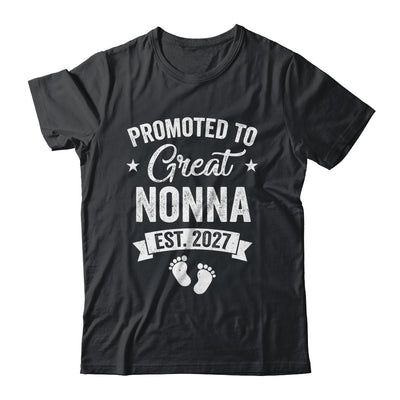Promoted To Great Nonna Est 2027 Pregnancy Announcement Shirt & Tank Top | teecentury