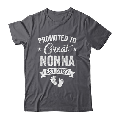 Promoted To Great Nonna Est 2027 Pregnancy Announcement Shirt & Tank Top | teecentury