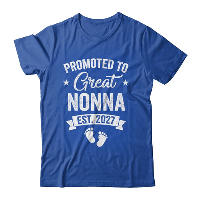 Promoted To Great Nonna Est 2027 Pregnancy Announcement Shirt & Tank Top | teecentury