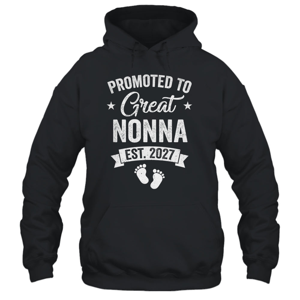 Promoted To Great Nonna Est 2027 Pregnancy Announcement Shirt & Tank Top | teecentury