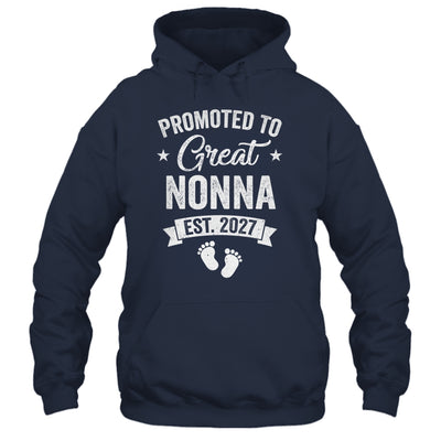 Promoted To Great Nonna Est 2027 Pregnancy Announcement Shirt & Tank Top | teecentury