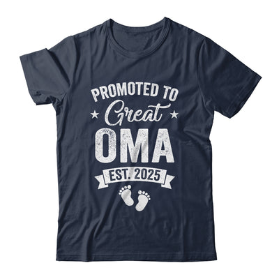 Promoted To Great Oma Est 2025 Pregnancy Announcement Shirt & Tank Top | teecentury