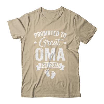 Promoted To Great Oma Est 2025 Pregnancy Announcement Shirt & Tank Top | teecentury