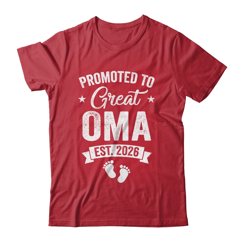 Promoted To Great Oma Est 2026 Pregnancy Announcement Shirt & Hoodie | teecentury