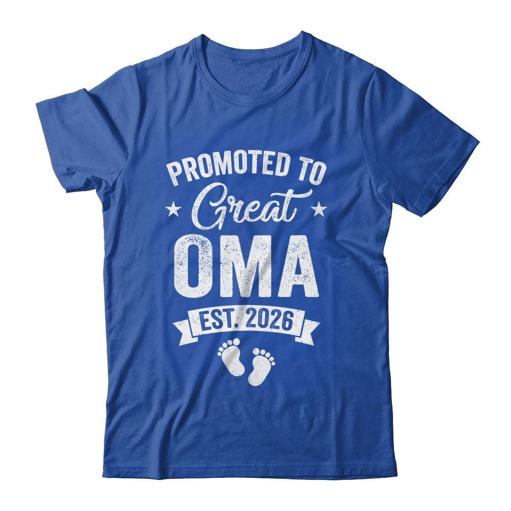 Promoted To Great Oma Est 2026 Pregnancy Announcement Shirt & Hoodie | teecentury