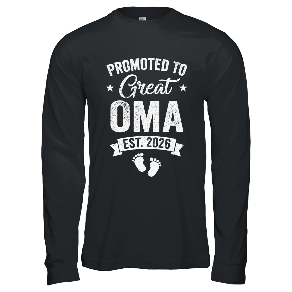 Promoted To Great Oma Est 2026 Pregnancy Announcement Shirt & Hoodie | teecentury