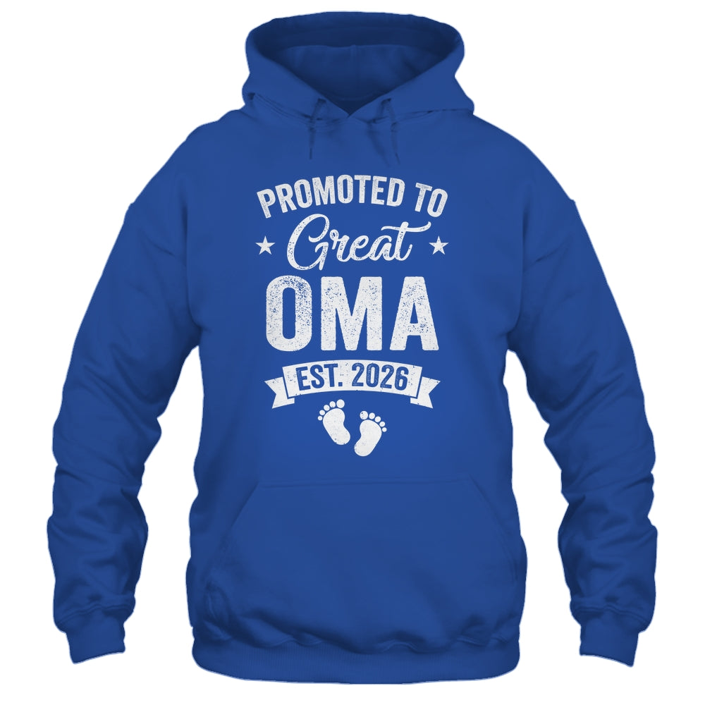 Promoted To Great Oma Est 2026 Pregnancy Announcement Shirt & Hoodie | teecentury