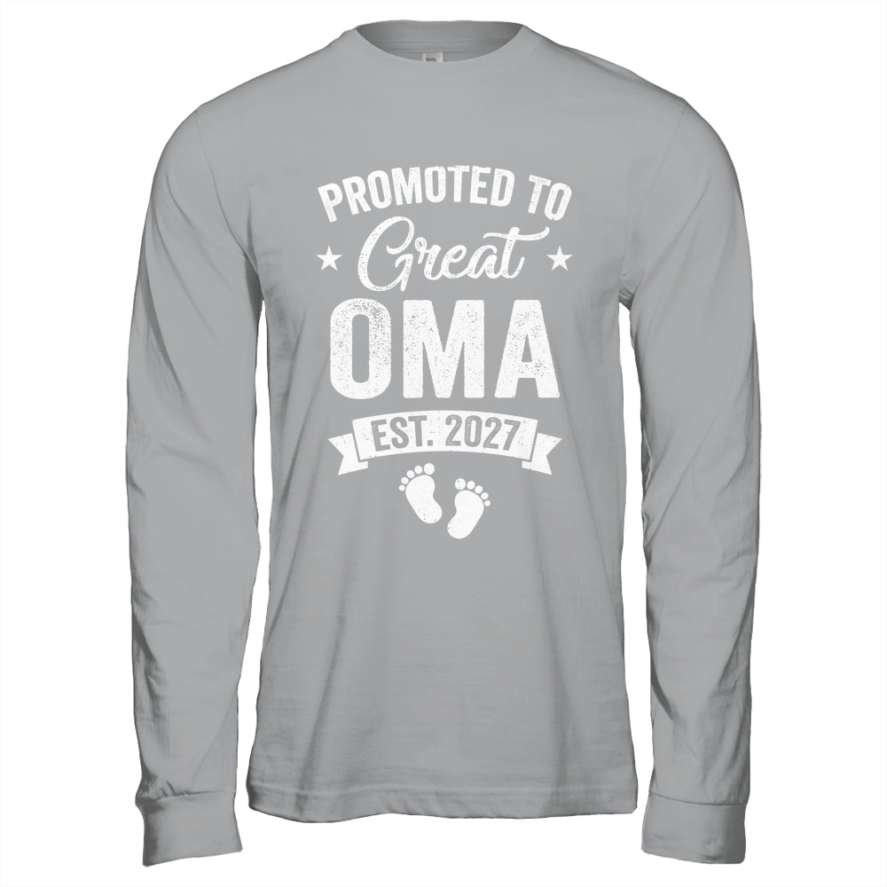 Promoted To Great Oma Est 2027 Pregnancy Announcement Shirt & Hoodie | teecentury