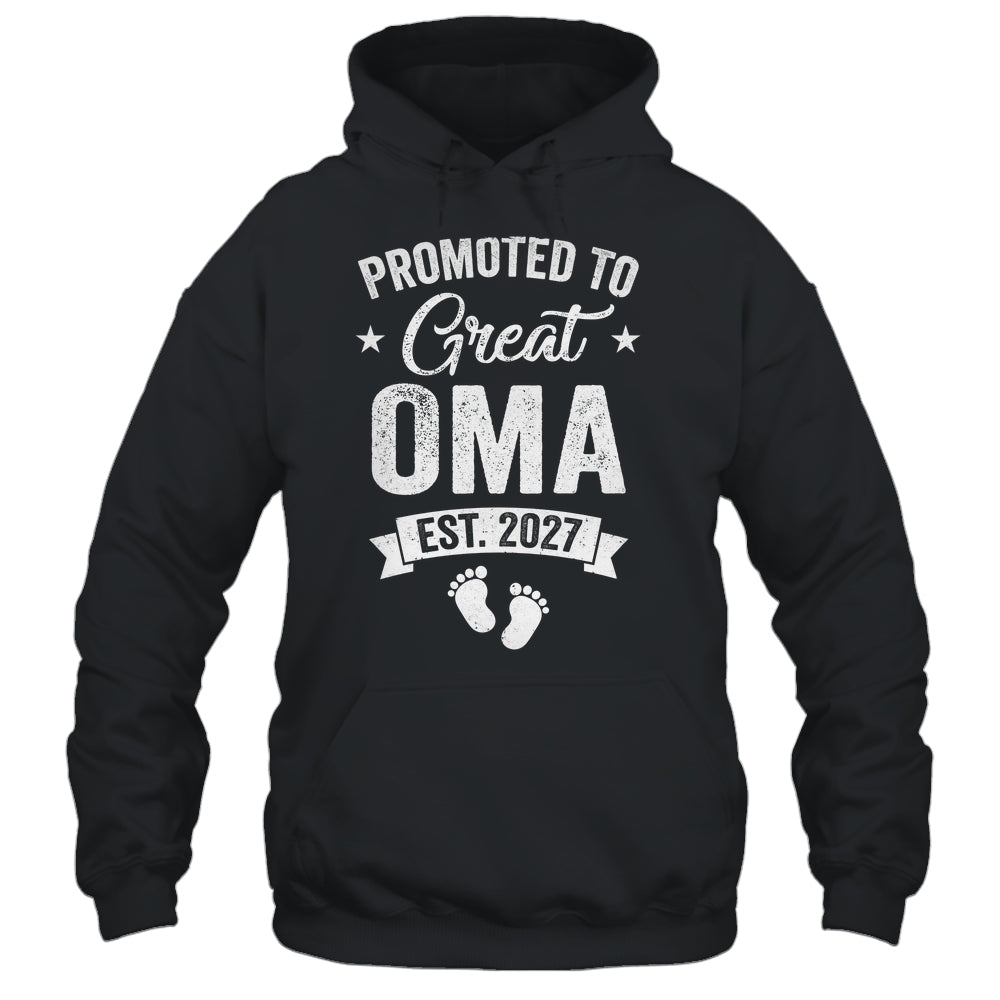 Promoted To Great Oma Est 2027 Pregnancy Announcement Shirt & Hoodie | teecentury