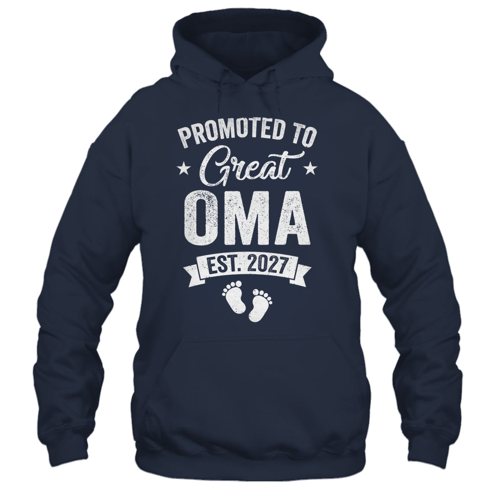 Promoted To Great Oma Est 2027 Pregnancy Announcement Shirt & Hoodie | teecentury