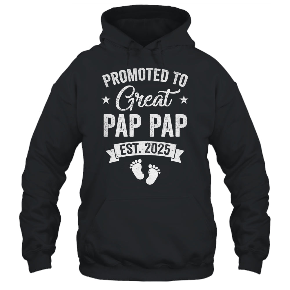 Promoted To Great Pap Pap Est 2025 Pregnancy Announcement Shirt & Hoodie | teecentury