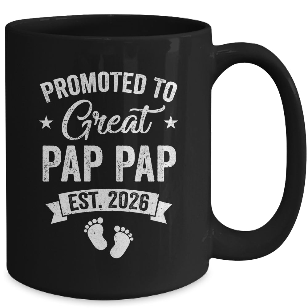 Promoted To Great Pap Pap Est 2026 Pregnancy Announcement Mug | teecentury