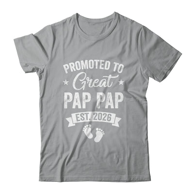 Promoted To Great Pap Pap Est 2026 Pregnancy Announcement Shirt & Hoodie | teecentury