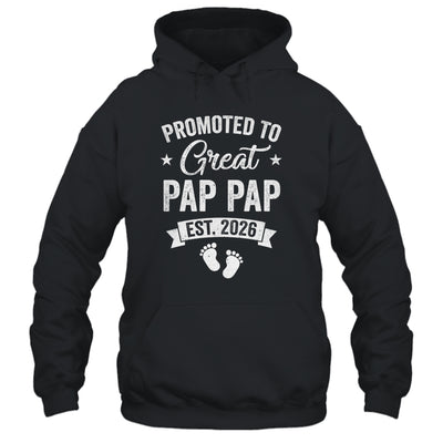 Promoted To Great Pap Pap Est 2026 Pregnancy Announcement Shirt & Hoodie | teecentury