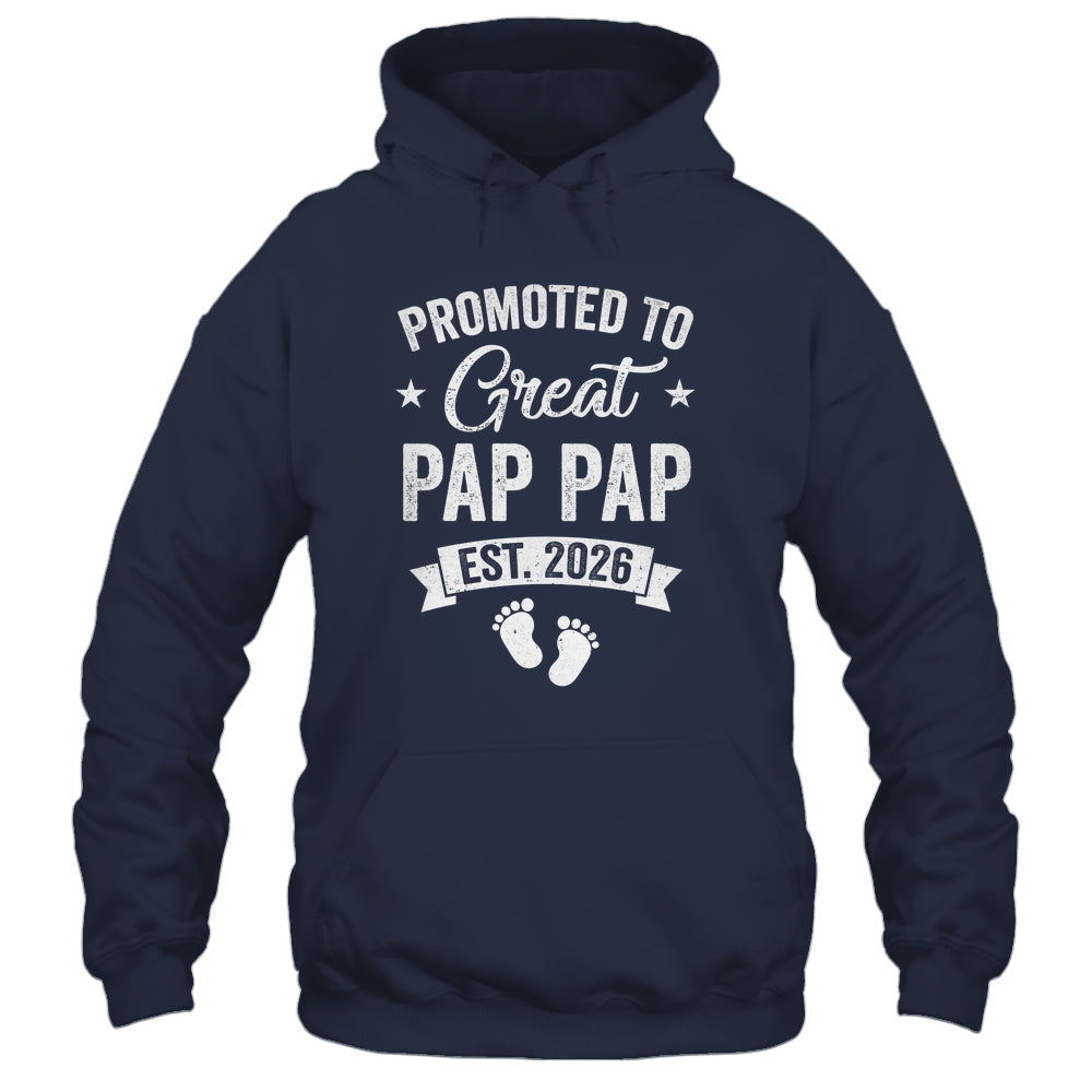 Promoted To Great Pap Pap Est 2026 Pregnancy Announcement Shirt & Hoodie | teecentury
