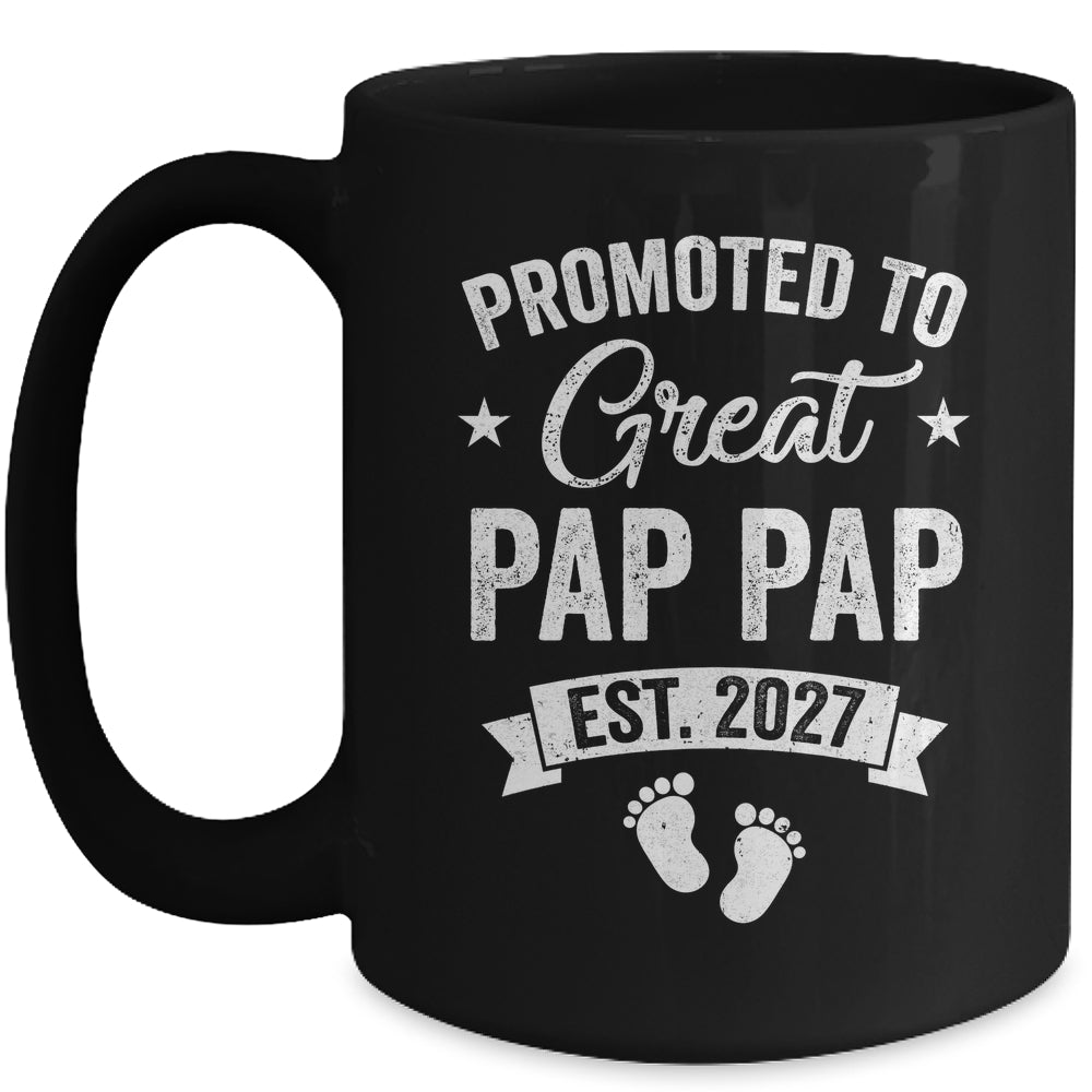 Promoted To Great Pap Pap Est 2027 Pregnancy Announcement Mug | teecentury