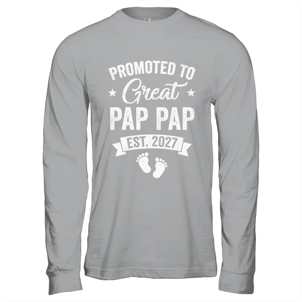 Promoted To Great Pap Pap Est 2027 Pregnancy Announcement Shirt & Hoodie | teecentury
