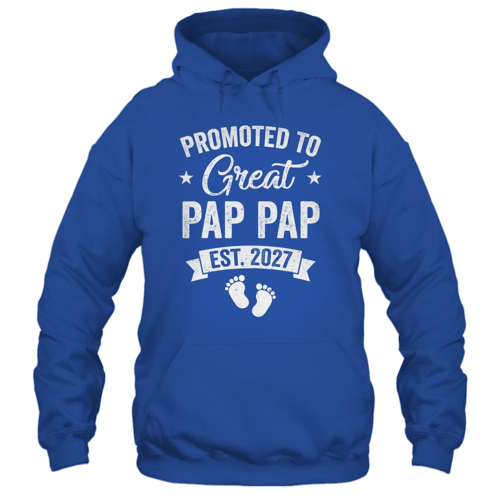 Promoted To Great Pap Pap Est 2027 Pregnancy Announcement Shirt & Hoodie | teecentury