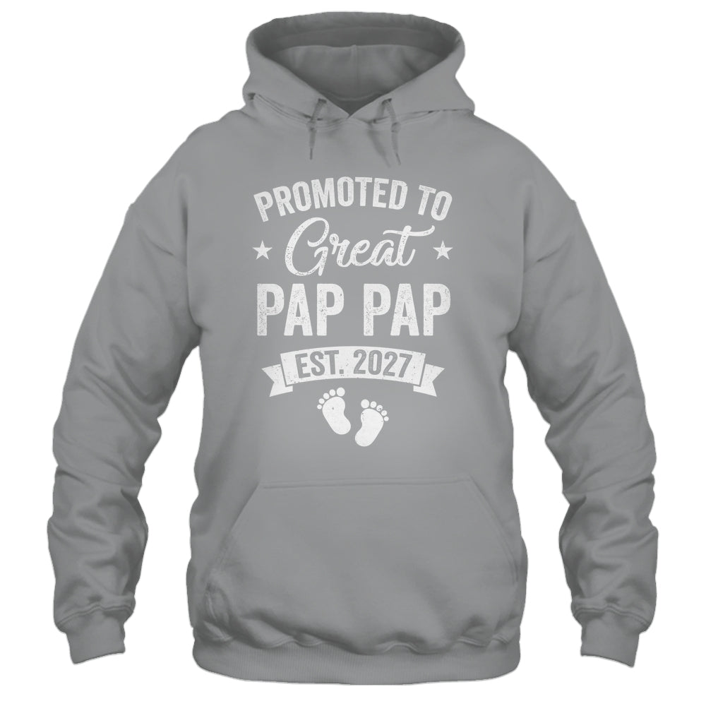 Promoted To Great Pap Pap Est 2027 Pregnancy Announcement Shirt & Hoodie | teecentury