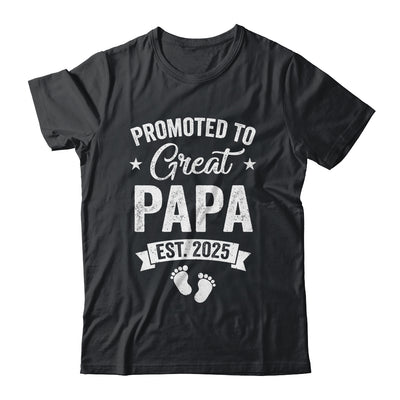 Promoted To Great Papa Est 2025 Pregnancy Announcement Shirt & Hoodie | teecentury