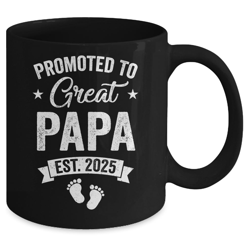Promoted To Great Papa Est 2025 Pregnancy Announcement Mug | teecentury