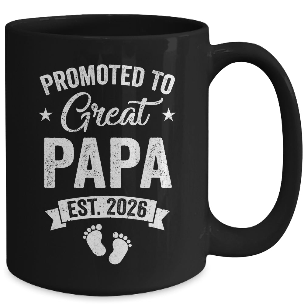Promoted To Great Papa Est 2026 Pregnancy Announcement Mug | teecentury