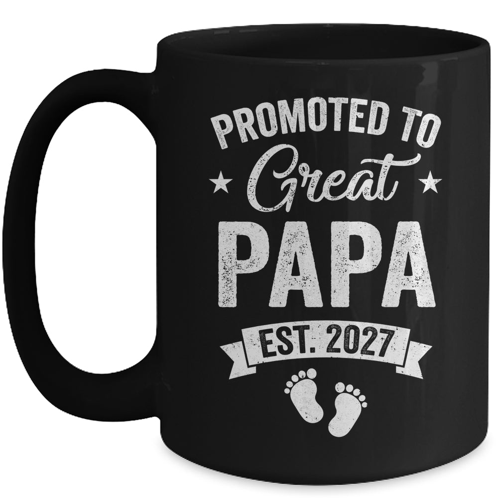 Promoted To Great Papa Est 2027 Pregnancy Announcement Mug | teecentury