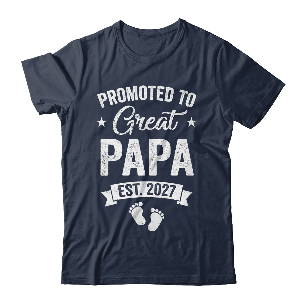 Promoted To Great Papa Est 2027 Pregnancy Announcement Shirt & Hoodie | teecentury