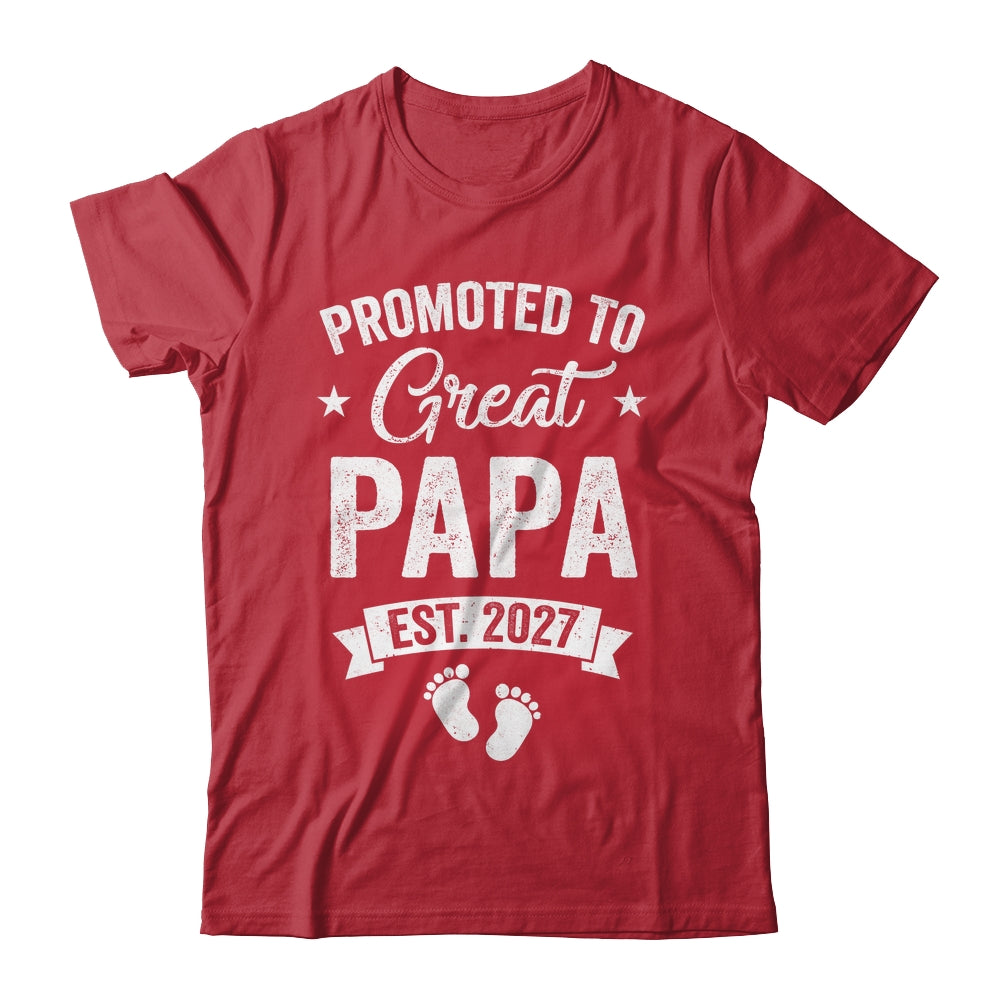 Promoted To Great Papa Est 2027 Pregnancy Announcement Shirt & Hoodie | teecentury