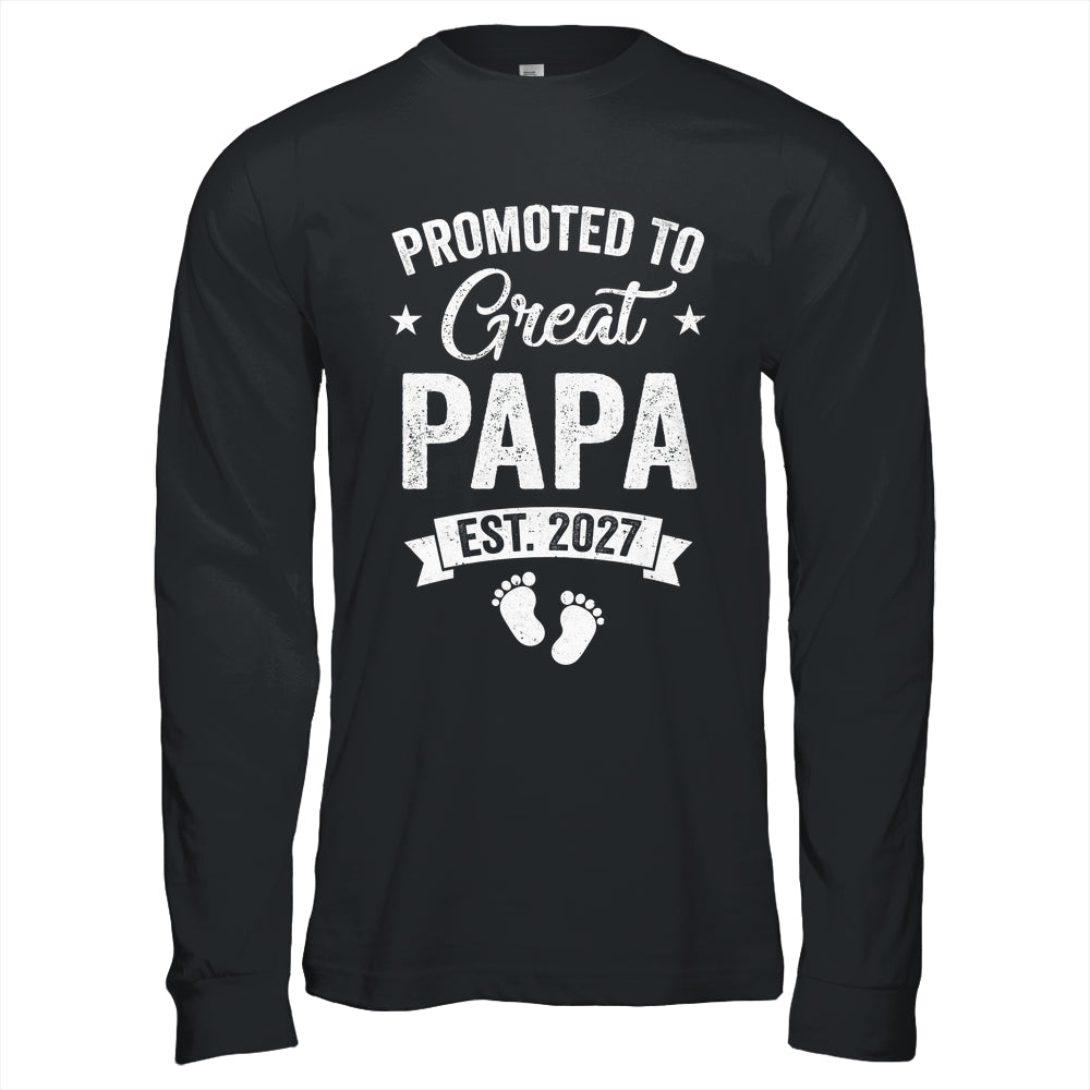 Promoted To Great Papa Est 2027 Pregnancy Announcement Shirt & Hoodie | teecentury
