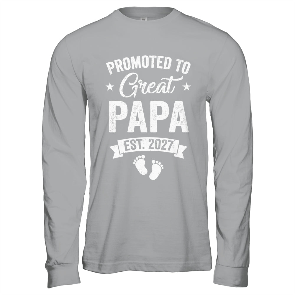 Promoted To Great Papa Est 2027 Pregnancy Announcement Shirt & Hoodie | teecentury