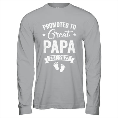 Promoted To Great Papa Est 2027 Pregnancy Announcement Shirt & Hoodie | teecentury
