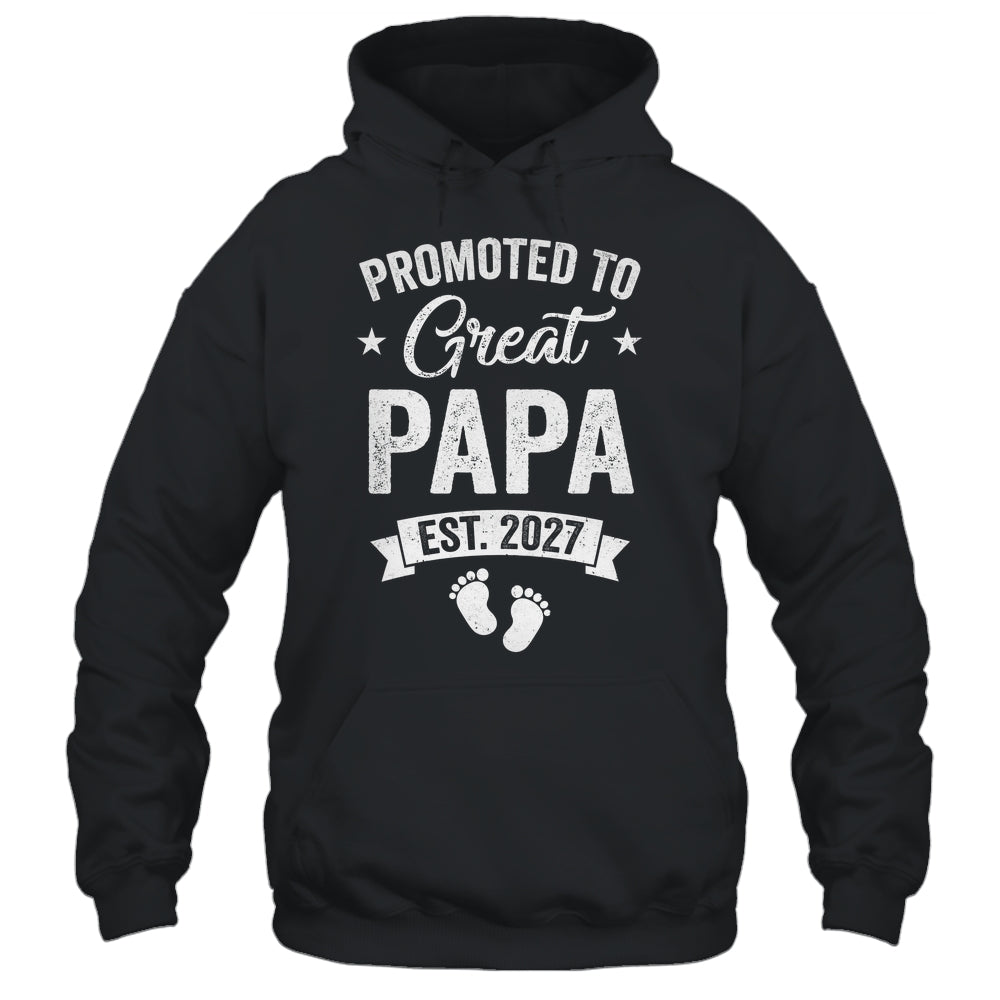 Promoted To Great Papa Est 2027 Pregnancy Announcement Shirt & Hoodie | teecentury