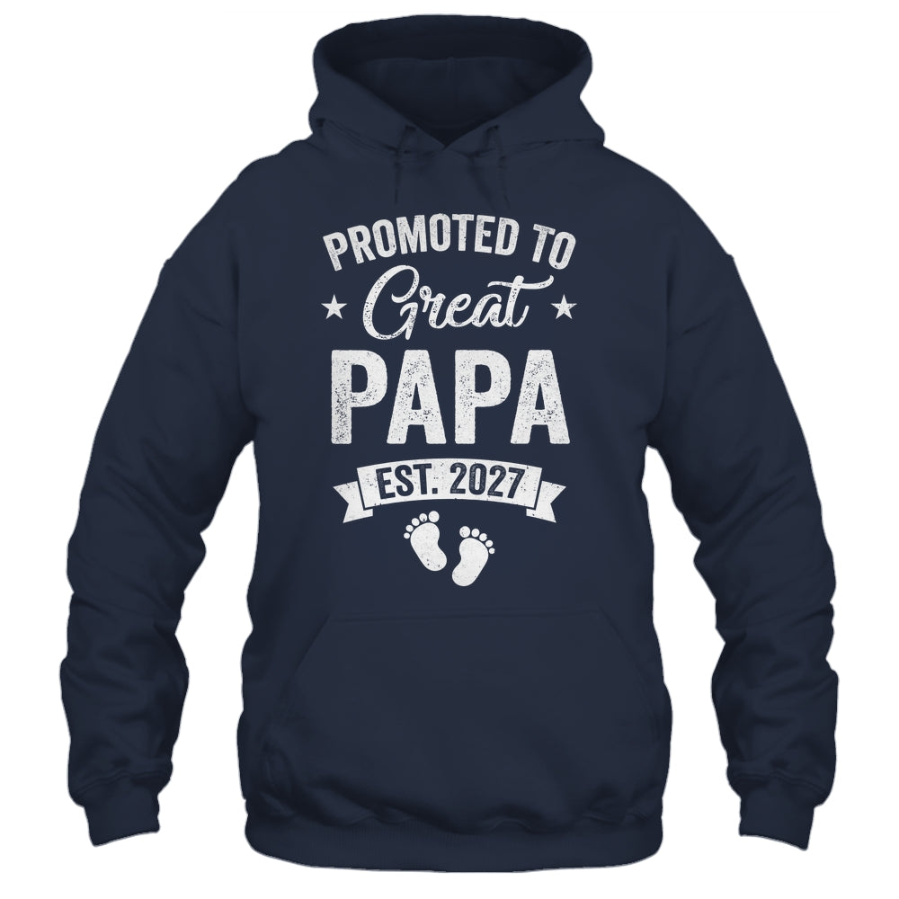 Promoted To Great Papa Est 2027 Pregnancy Announcement Shirt & Hoodie | teecentury