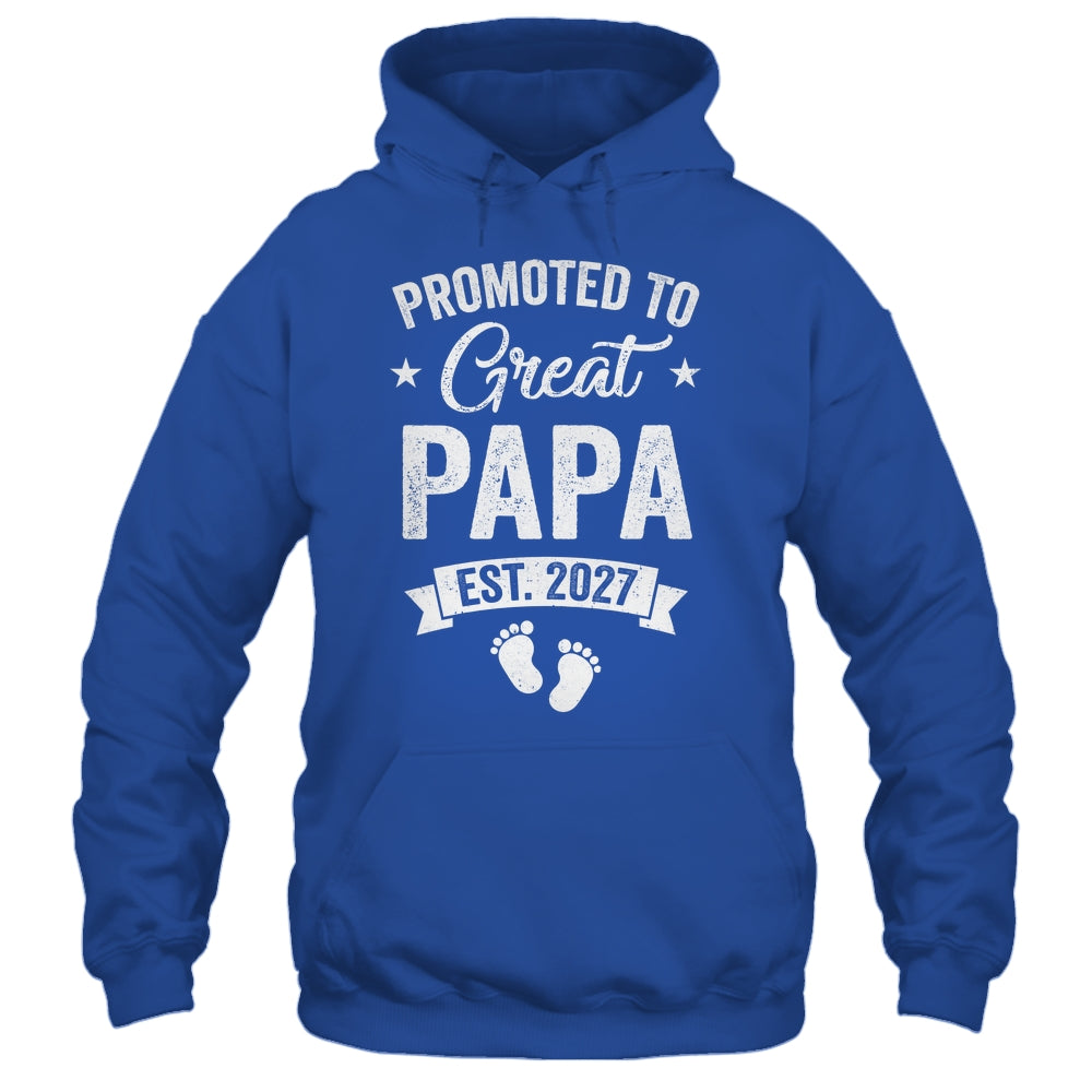 Promoted To Great Papa Est 2027 Pregnancy Announcement Shirt & Hoodie | teecentury