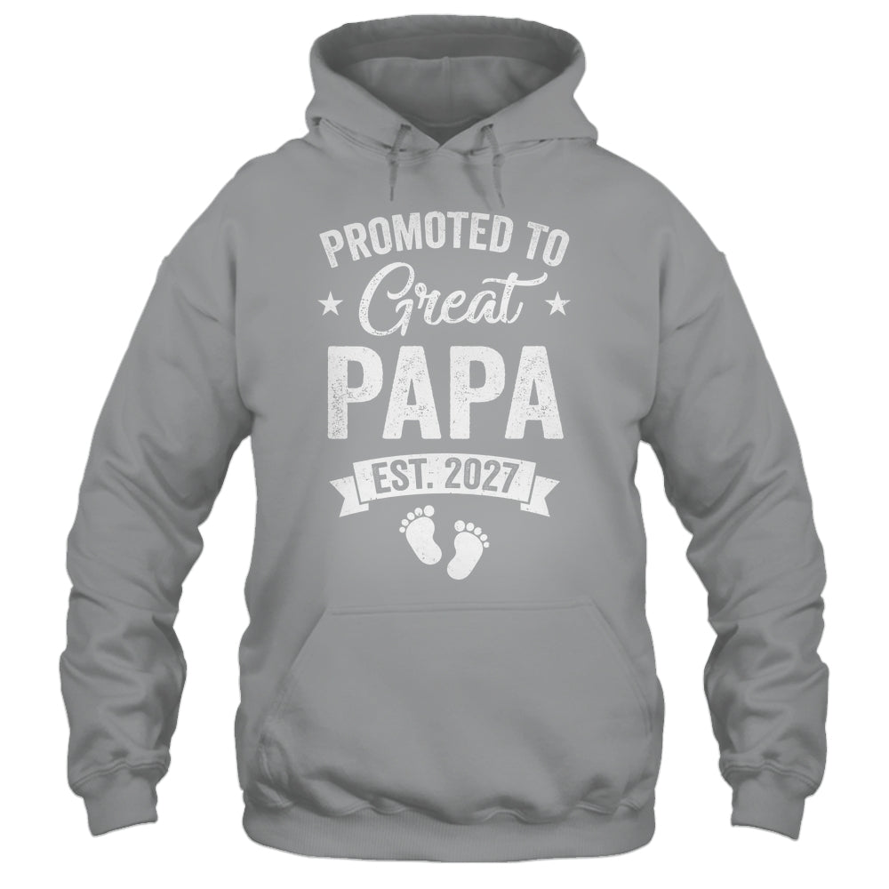 Promoted To Great Papa Est 2027 Pregnancy Announcement Shirt & Hoodie | teecentury