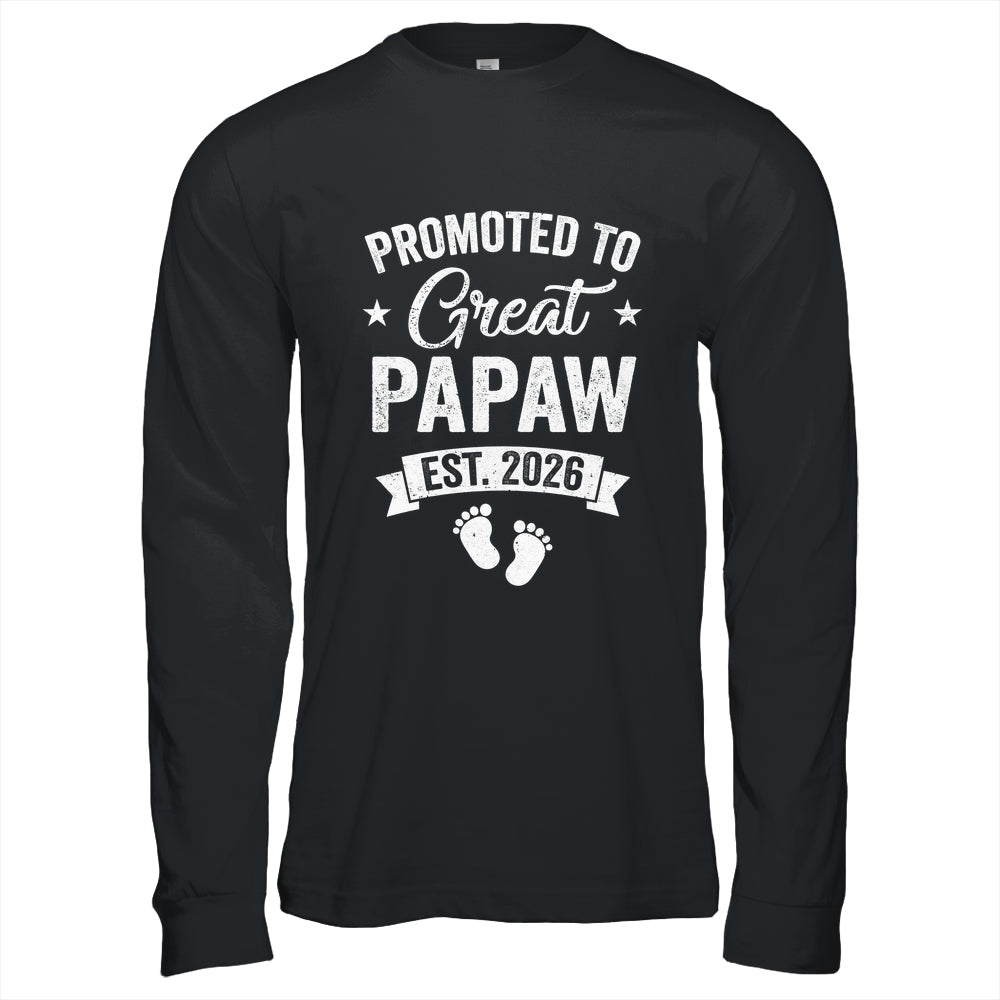 Promoted To Great Papaw Est 2026 Pregnancy Announcement Shirt & Hoodie | teecentury