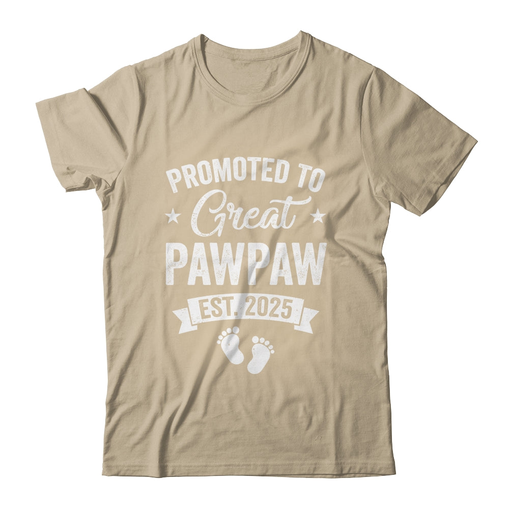 Promoted To Great Pawpaw Est 2025 Pregnancy Announcement Shirt & Hoodie | teecentury