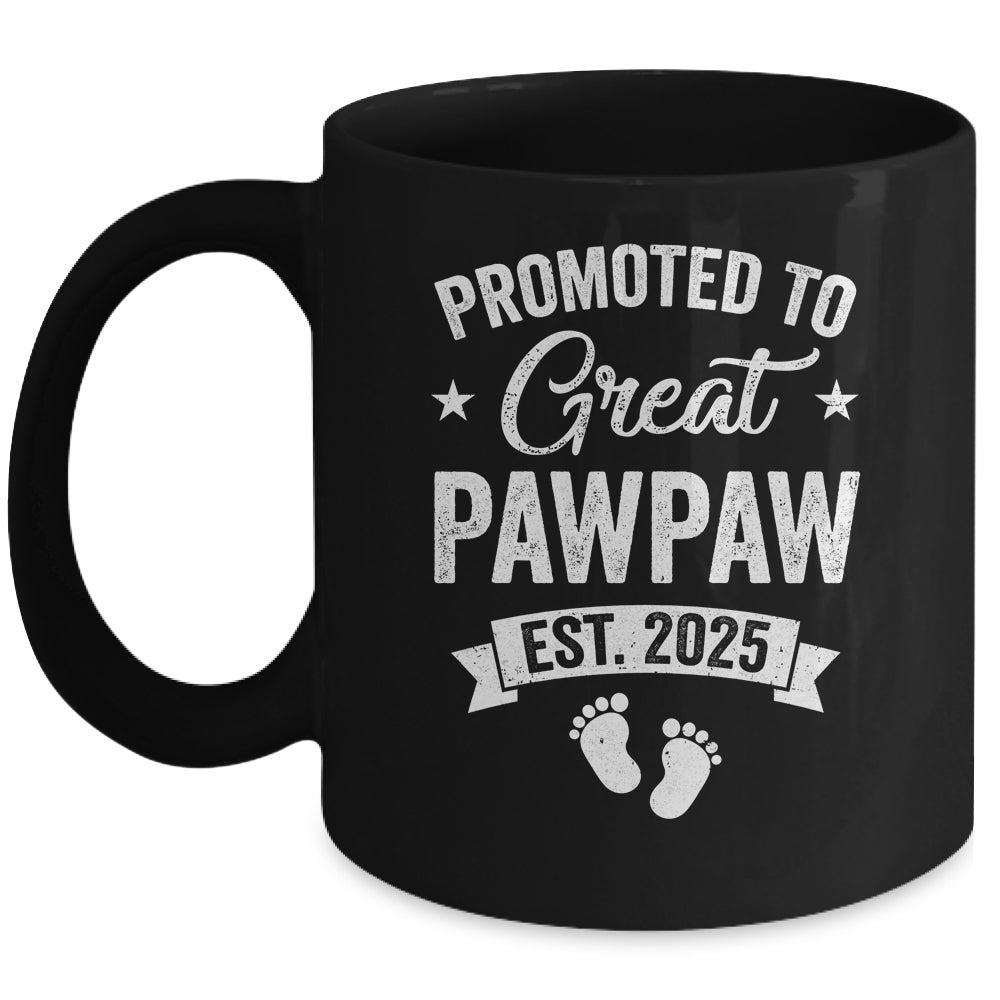 Promoted To Great Pawpaw Est 2025 Pregnancy Announcement Mug | teecentury