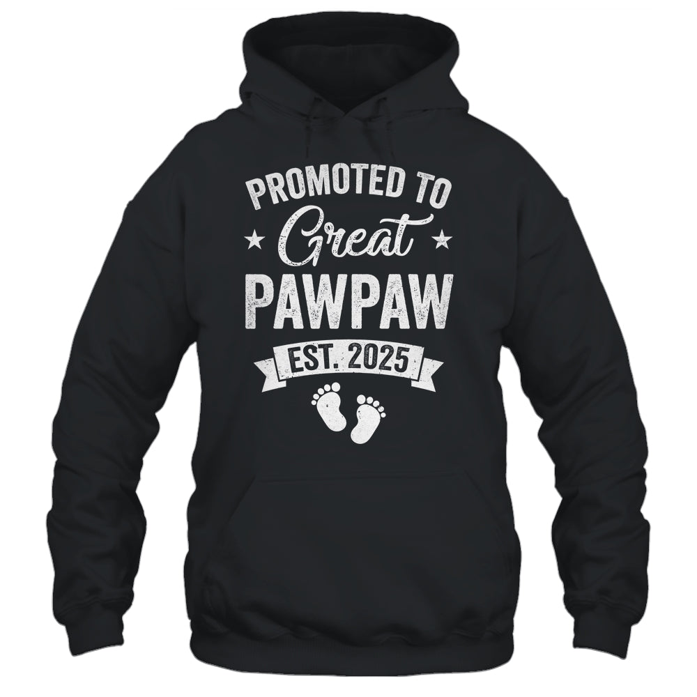Promoted To Great Pawpaw Est 2025 Pregnancy Announcement Shirt & Hoodie | teecentury